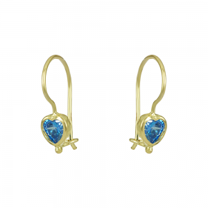 Παιδικά σκουλαρίκια Καρδιά Κίτρινος χρυσός Κ14 Κωδικός 012474