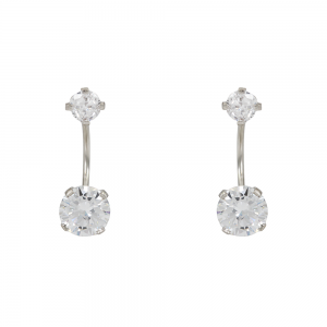 Earrings White gold K14 with semiprecious stones Code 012478