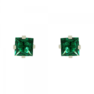 Single stone earrings White gold K14 Code 012479