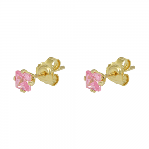 Single stone earrings Yellow gold K14 Code 012480