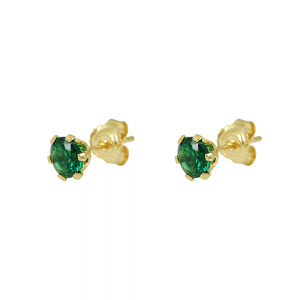Earrings yellow gold K14 with semiprecious stone Code 012481