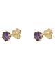 Earrings yellow gold K14 with semiprecious stone Code 012482