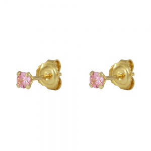 Μονόπετρα σκουλαρίκια Κίτρινος χρυσός Κ14 Κωδικός 012485
