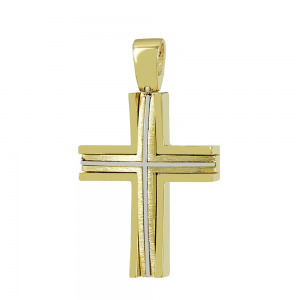 Men’s cross Yellow and white gold K14 Aneli collection Code 012508