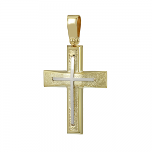 Men’s cross Yellow and white gold K14 Aneli collection Code 012510