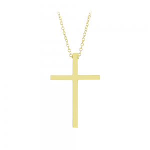 Cross with chain, Yellow gold K14 Code 012774