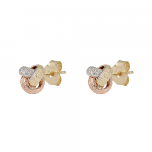 Earrings Yellow,white and pink gold K14 Code 012992