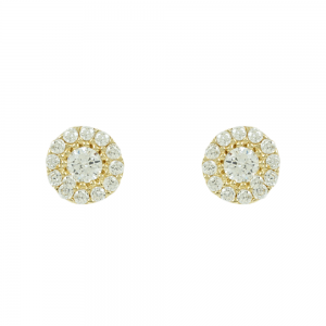 Earrings Yellow gold K14 with semiprecious crystal Code 012997