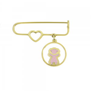 Jewelery brooch Yellow gold Girl K14 Code 013190