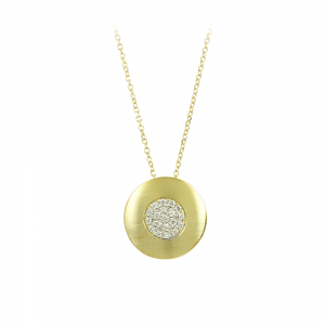 Κολιέ Κύκλος Κίτρινος χρυσός K14 με διαμάντια Κωδικός 013222