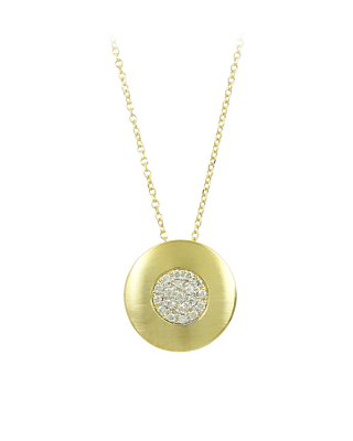 Κολιέ Κύκλος Κίτρινος χρυσός K14 με διαμάντια Κωδικός 013222