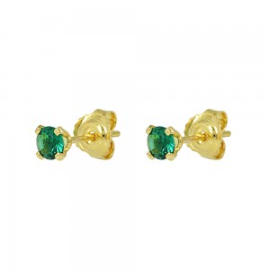 Single stone earrings Yellow gold K14 Code 013472