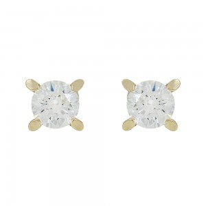 Single stone earrings Yellow gold K14 Code 013547