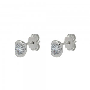 Earrings White gold K14 with semiprecious stone Code 013550