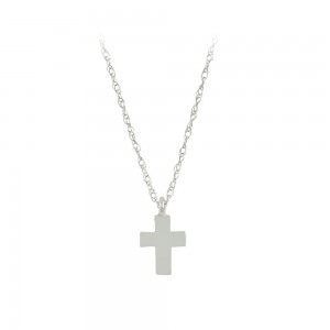 Σταυρός με αλυσίδα, Λευκός χρυσός Κ14 Κωδικός 013625