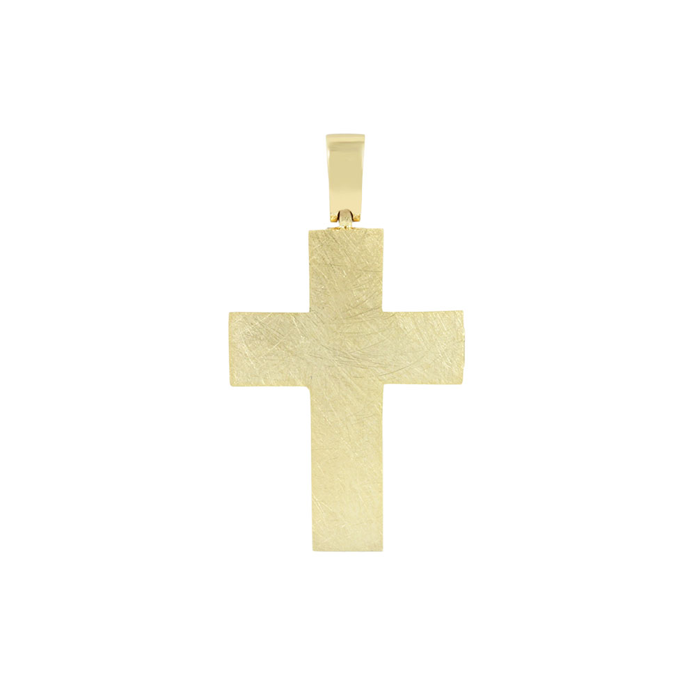 Αντρικός σταυρός Κίτρινος χρυσός K14 Aneli collection Κωδικός 013840