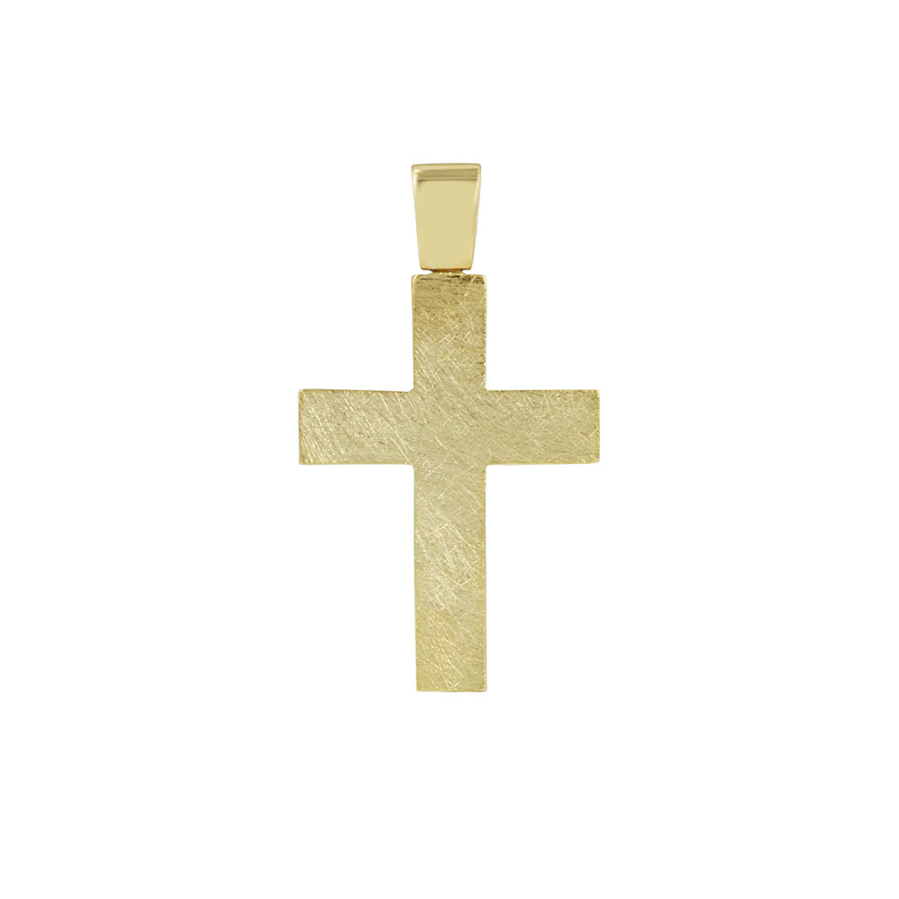 Αντρικός σταυρός Κίτρινος χρυσός K14 Aneli collection Κωδικός 013842