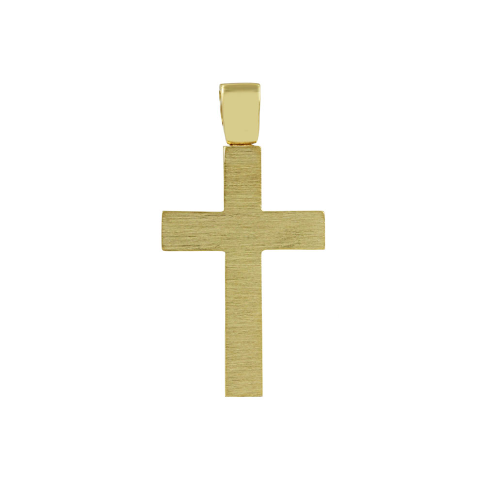 Αντρικός σταυρός Κίτρινος χρυσός K14 Aneli collection Κωδικός 013850