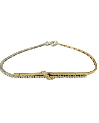 Βραχιόλι Κίτρινος και λευκός χρυσός K14 με ημιπολύτιμες πέτρες Κωδικός 015633