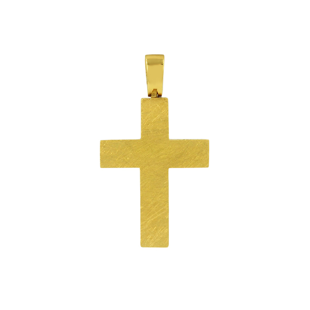 Αντρικός σταυρός Κίτρινος χρυσός K14 Aneli collection Κωδικός 015659