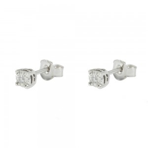 Diamond earrings White gold K18  Brilliant cut Code 004797