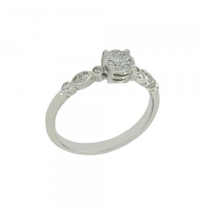 Solitaire ring White gold K18 with diamonds Brilliant cut Code 005568