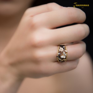 Ring Pink Gold with Diamonds Code 005769