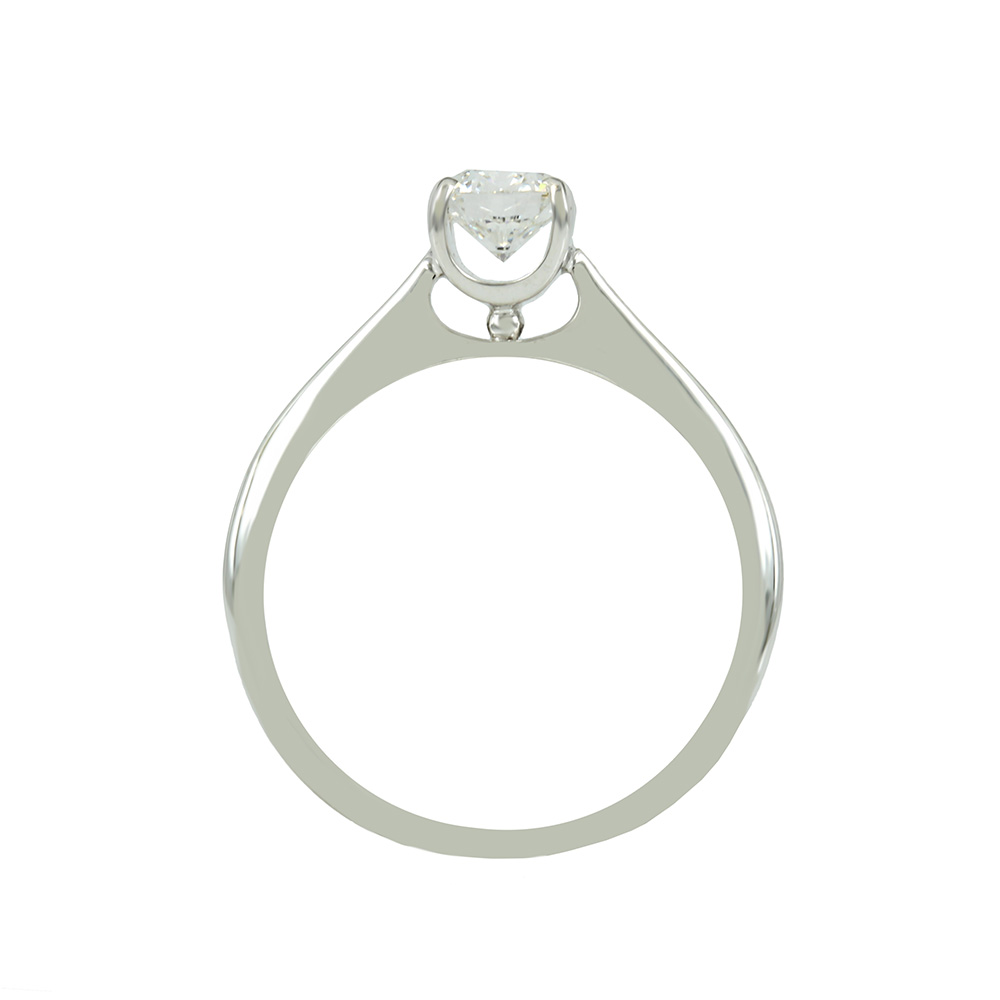 Μονόπετρο δαχτυλίδι Λευκός χρυσός Κ18 με διαμάντι Κωδικός 006188