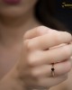 Μονόπετρο δαχτυλίδι Ροζ χρυσός Κ18 με μαύρο διαμάντι Κωδικός 007936