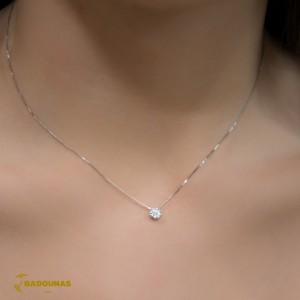 Diamond necklace White gold K18  Brilliant cut Code 006481