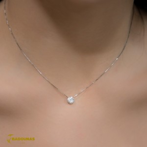 Diamond necklace White gold K18  Brilliant cut Code 006482