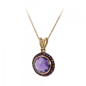 Necklace Pink gold K18 with Amethyst Code 006793