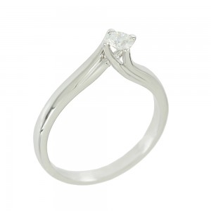 Μονόπετρο δαχτυλίδι Λευκός χρυσός Κ18 με διαμάντι Κωδικός 007594