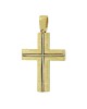 Αντρικός σταυρός Κίτρινος και λευκός χρυσός K18 Aneli collection Κωδικός 008658