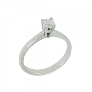 Solitaire ring White gold K18 with diamond GIA Certification Code 008716