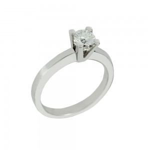 Μονόπετρο δαχτυλίδι Λευκός χρυσός Κ18 με διαμάντι πιστοποίησης GIA Κωδικός 008719