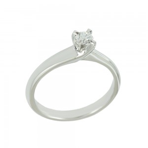 Solitaire ring White gold K18 with diamond GIA Certification Code 008724