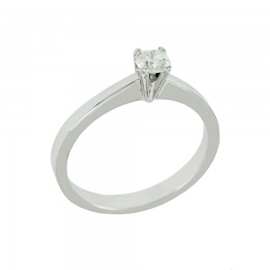 Μονόπετρο δαχτυλίδι Λευκός χρυσός Κ18 με διαμάντι πιστοποίησης GIA Κωδικός 008727