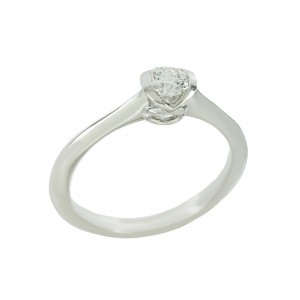 Solitaire ring White gold K18 with diamond GIA Certification Code 008728