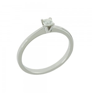 Solitaire ring White gold K18 with diamond IGL Certification Code 008739