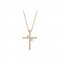 Cross with chain, Pink and white gold K18 with Brilliant cut diamonds Code 008745