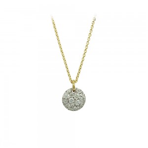 Necklace Yellow gold K18 with diamonds Code 008748