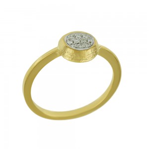 Ring Yellow and white gold K18 with diamonds Code 008752