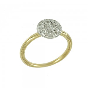 Ring Yellow gold K18 with diamonds Code 008754