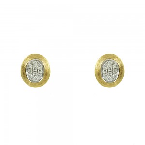 Earrings Yellow and white gold K18 with diamonds Code 008756