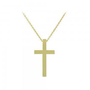 Cross with chain, Yellow gold K18 Code 008760