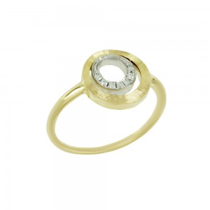 Ring Yellow and white gold K18 with diamonds Code 008820