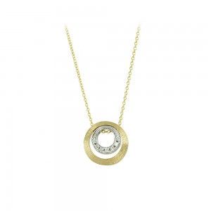 Necklace Yellow and white gold K18 with diamonds Code 008822