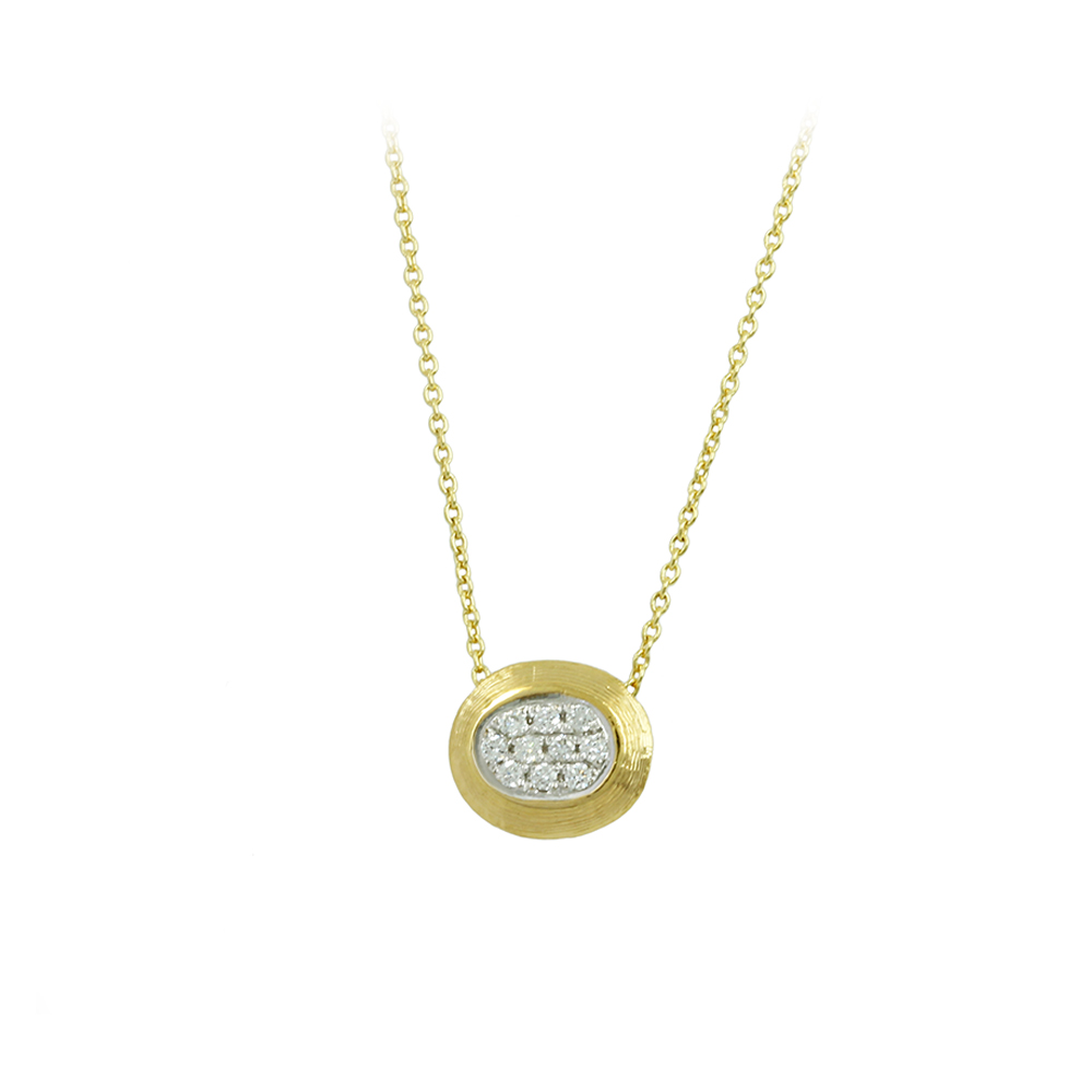 Κολιέ Κίτρινος και λευκός χρυσός Κ18 με διαμάντια Κωδικός 008823