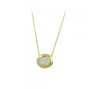 Necklace Yellow and white gold K18 with diamonds Code 008823